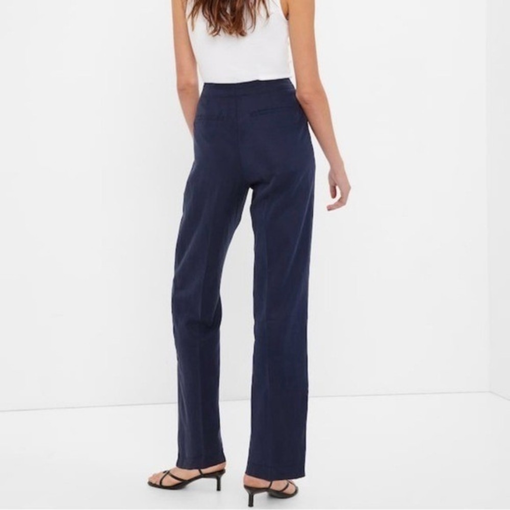 Gap Pleated Navy Blue Softsuit Trouser Size 4 - Picture 2 of 7